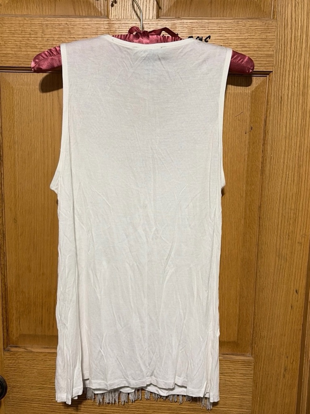 White Fringe Mesh Tank Top - Brand: - Picture 3 of 5